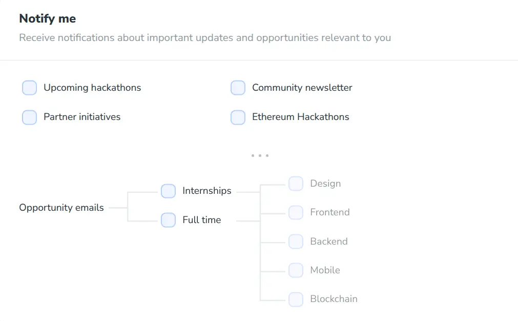 Devfolio email notification settings